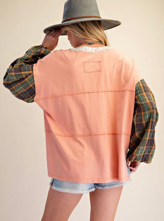Desert Star Patchwork Mineral Wash Top-Relaxed Fit