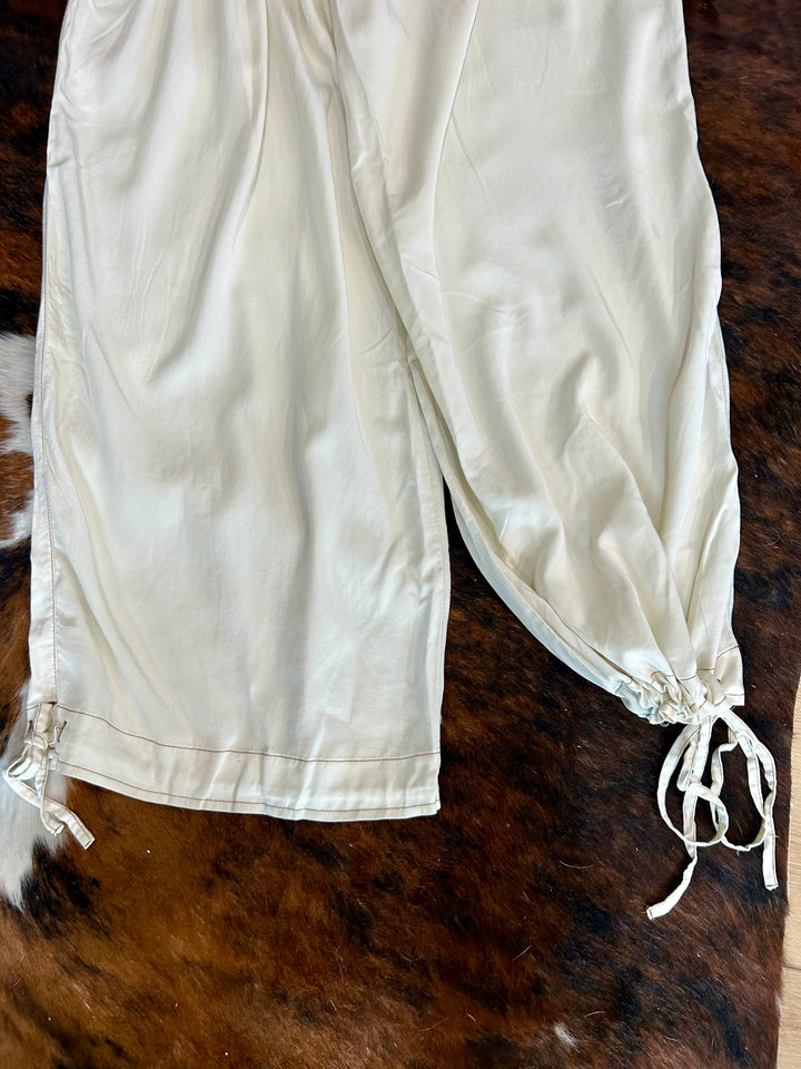 WASHED COLOR TENCEL 3D POCKET WIDE PANTS-FINAL SALE !!
