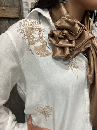 Don’t be A Legend Be A Cowgirl Linen Western Shirt