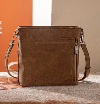Western Cowhide Tooled Crossbody Bag-TR198G-9360BR