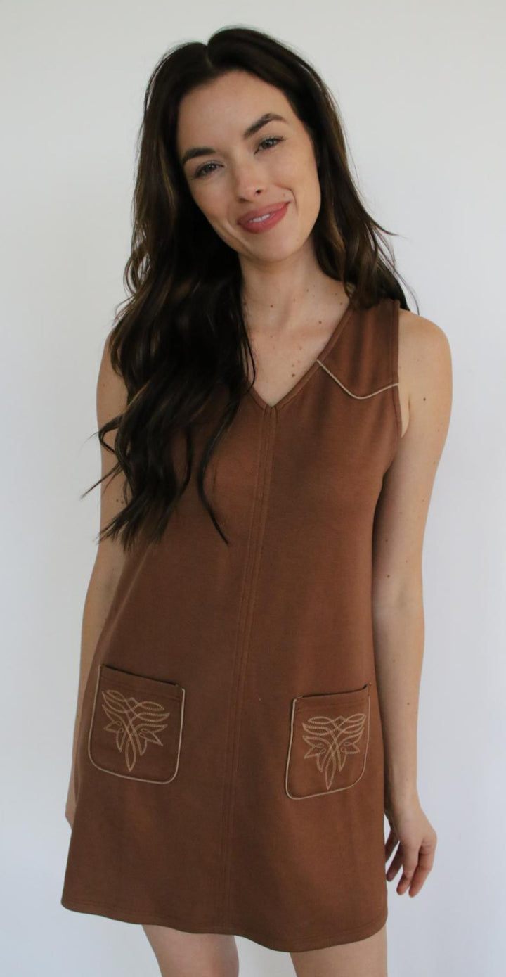 The Mae West Boot Stitch Mini Jumper Dress