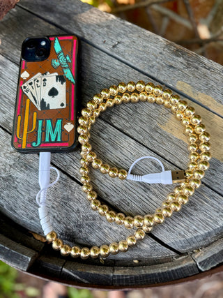 Gold Beaded Phone Car Charger