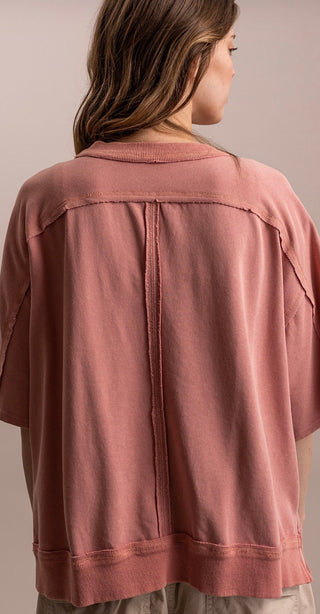 Dusty Rose Horseshoe Patch Top | Western Vintage Graphic Pullover