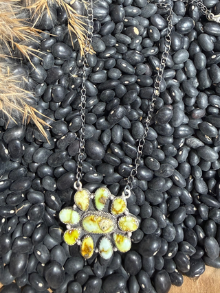 Palomino & Sterling Silver Cluster Necklace