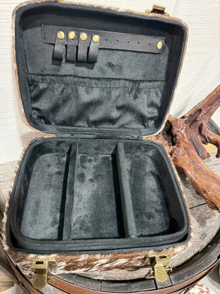 Black & White Cowhide Western Jewelry Box