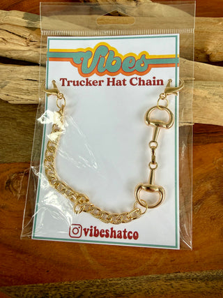 Western Snaffle Bit Hat Chain | Gold Horse Bit Trucker Hat Chain | Cowgirl Hat Accessory