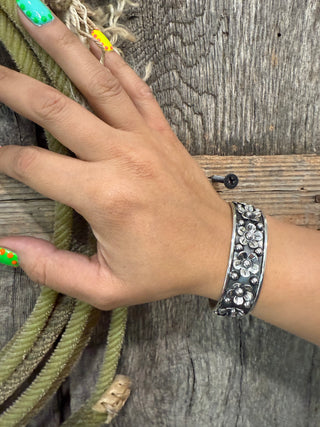 Artisan Crafted Sterling Silver Flower Cuff