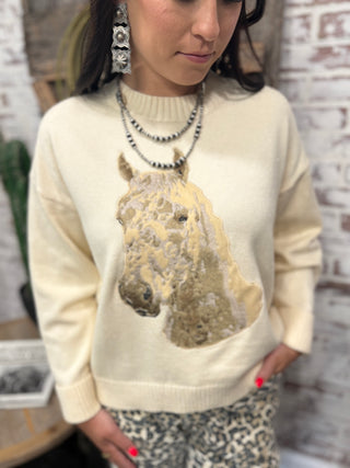 Palomino Dreams Knit Horse Sweater
