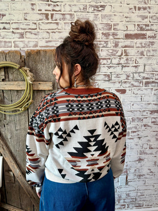 Lean On Me Aztec Print Sweater