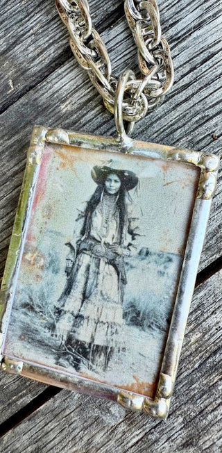“Spirit of the Prairie” Vintage Cowgirl Pendant Necklace