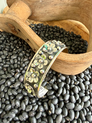 Artisan Crafted Sterling Silver Flower Cuff	•	Handmade in Mexico-.925