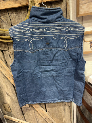 Blue Jean Baby Boot Stitch Western Puffer Vest (model pics coming)