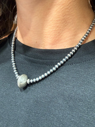 Sterling Silver Mercury Dime Pearl Necklace | Machine-Made Western Silver Pearls Necklace