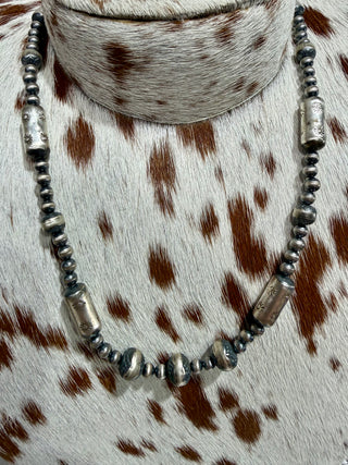 Stamped Sterling Silver Pearl Necklace
