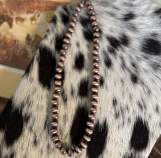 18” 10mm Copper Bead Choker Necklace