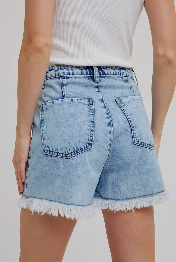 Acid Wash Denim Skort