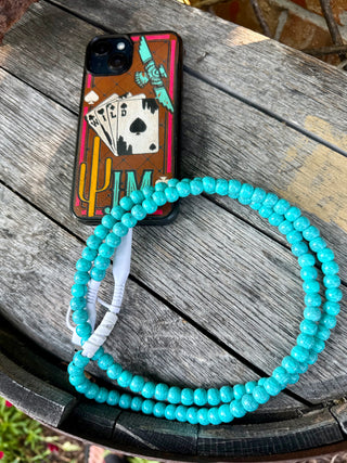 Turquoise Beaded Phone Car Charger