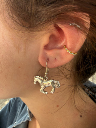 Rosa Tsosie Sterling Silver Running Horse Earrings – Native American Made