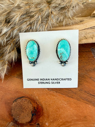 Chassity Belone Turquoise Sterling Silver Stud Earrings
