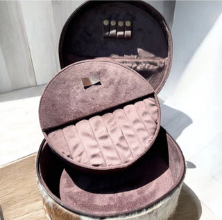 Cowhide & Tooled Leather 3 Tier Makeup & Jewelry Combo Case