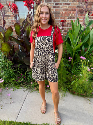 2 Fly Range Cat Leopard Romper | Women’s Western Overall Romper with Pockets
