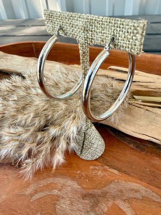 Sterling Silver Classic 1.75” Hoop Earrings