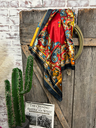 Navy Red Paisley Wild Rag