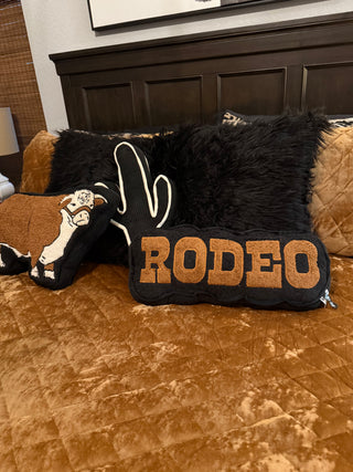 Chenille Rodeo Throw Pillow – Western Decorative Accent Pillow