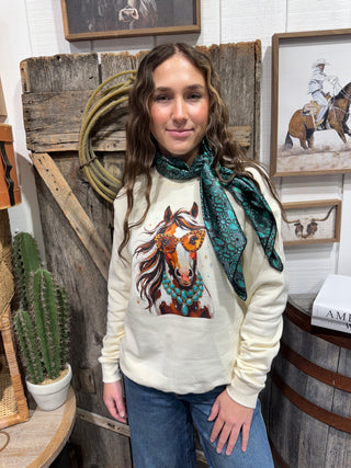 Sassy & Classy Cowgirl Horse Graphic Sweatshirt