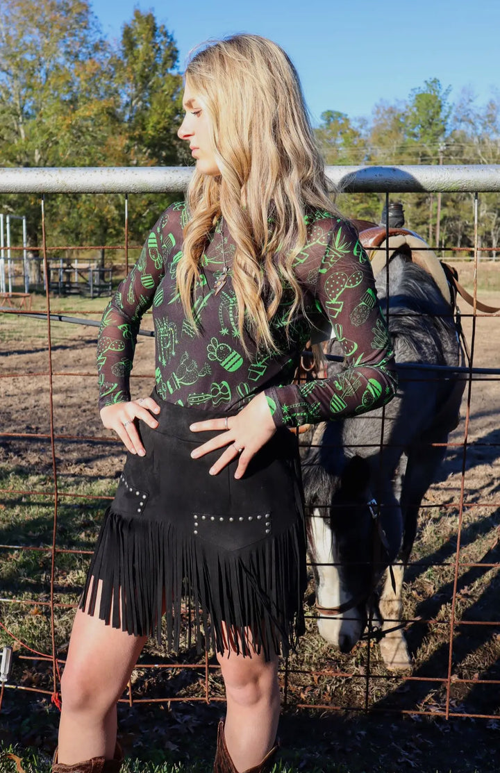 Can’t Touch This Cactus Mesh Top