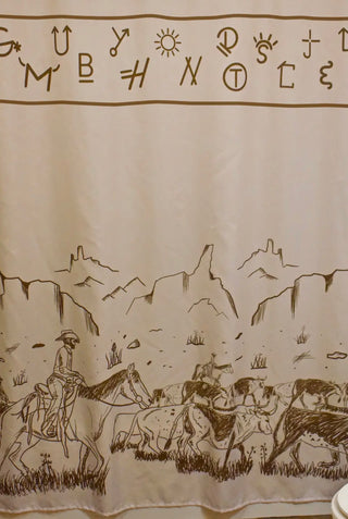 Western Cattle Drive Shower Curtain Bath Set