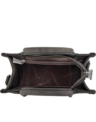 Trinity Ranch Western Cowhide Tooled Crossbody Purse