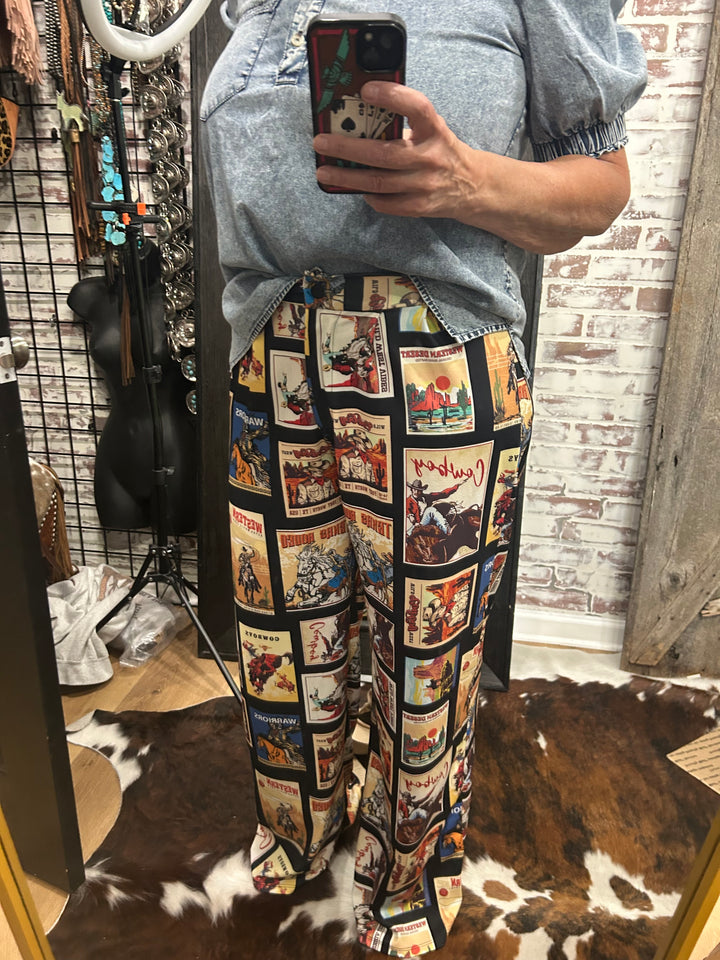 Black Rodeo Poster Trouser Pants