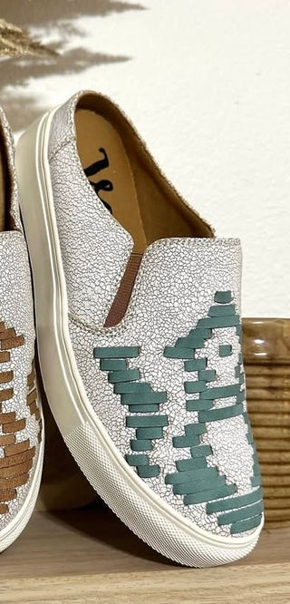 Very G Western Woven Slip-On Clogs- Turquoise -FINAL SALE !