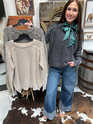 Backroad Beauty Cable Knit Sweater-3 Colors