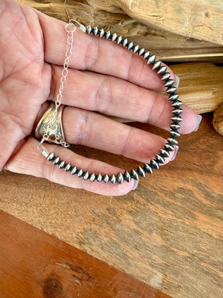 Sterling Silver Graduated Saucer Pearl Bracelet