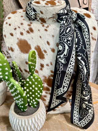Black Bandana Print Twilly