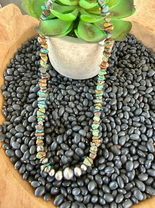 16” Authentic Turquoise & Navajo Pearl Necklace