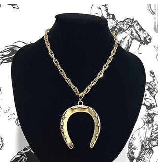 Golden Cowgirl Snaffle Bit Necklace- Gold