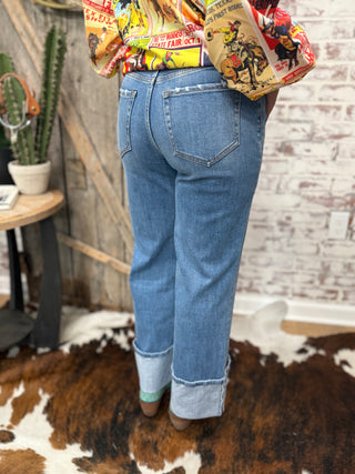 Flying Monkey Wide Leg Cuff Jeans
