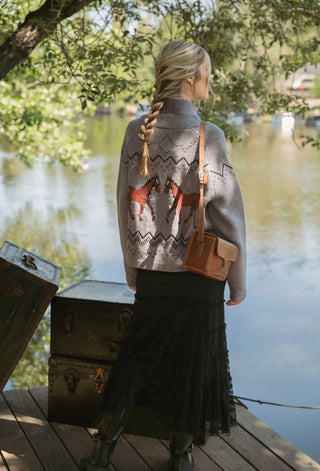 Wild Horses Gray Western Knit Cardigan