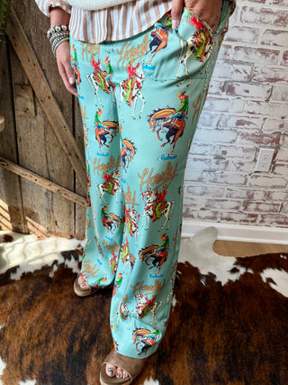 Dusty Teal Howdy Trouser Pants
