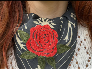 The Rose Bandana Embroidered Wild Rag
