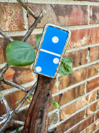 Blue Stretch Soldered Domino Ring