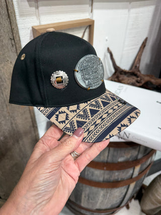NFR Vintage Rodeo Buckle Aztec Trucker Hat – Black & Tan
