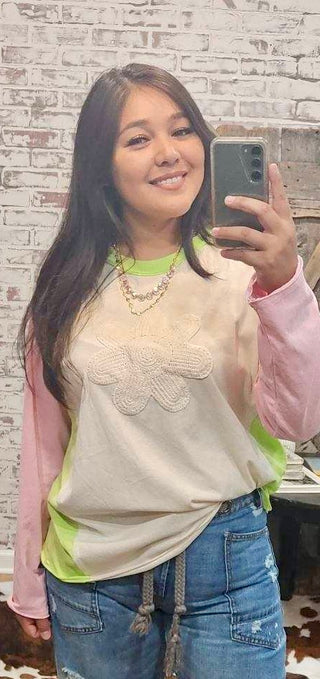 POL CROCHET FLOWER TOP
