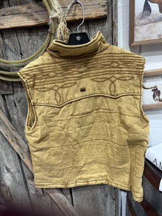 Dusty Trails Embroidered Western Vest – Mustard( model pics coming)