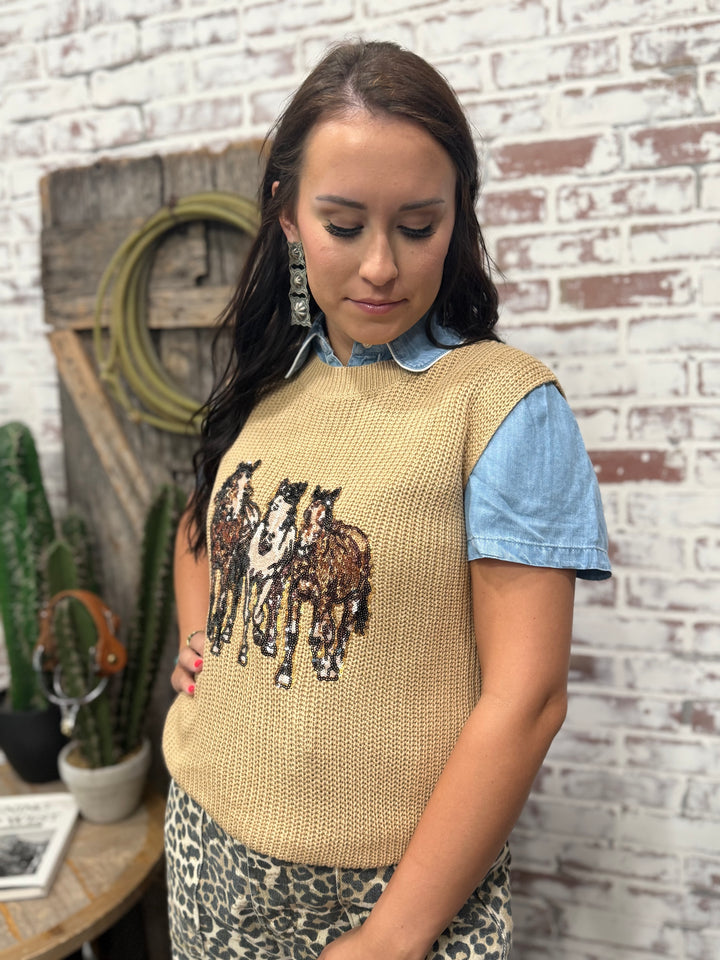 All The Wild Ponies Sweater Vest