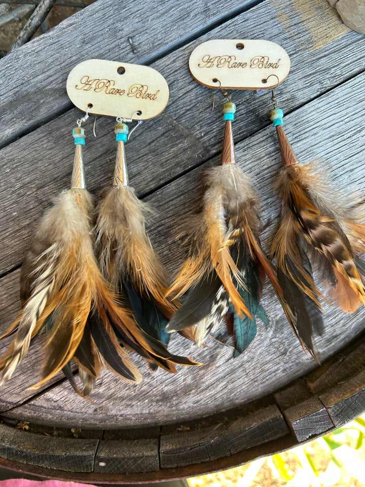 A Rare Bird Feather Earrings