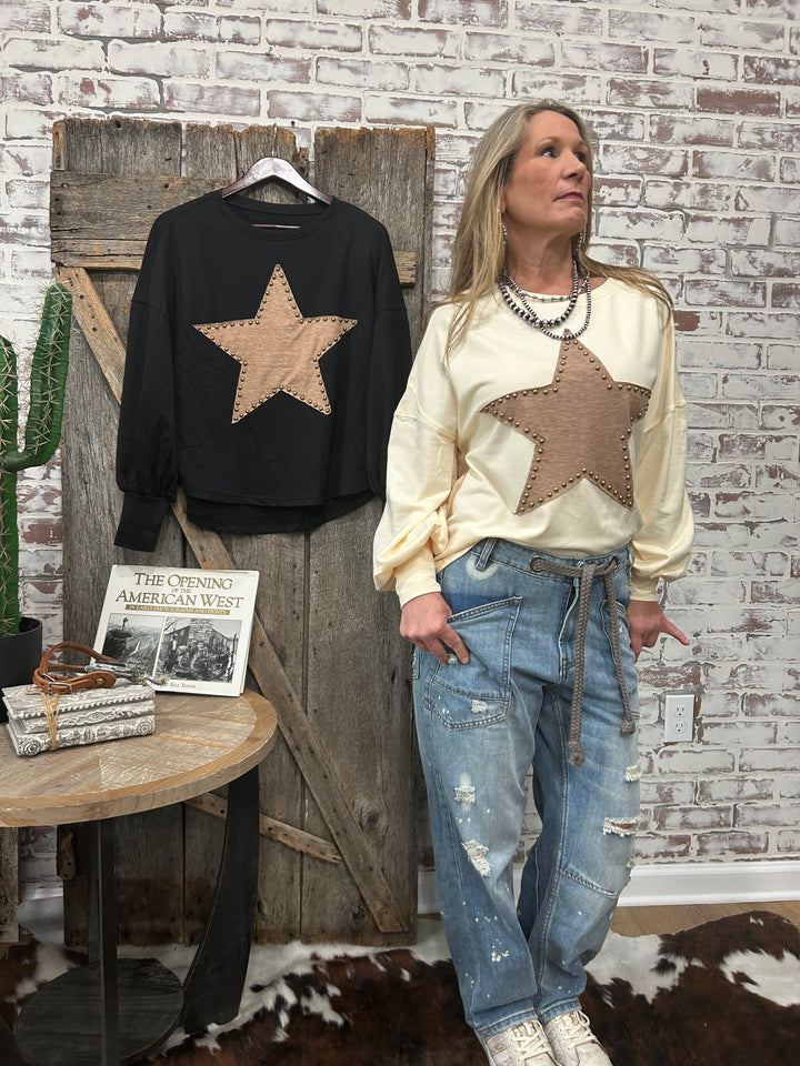 Studded Star Top-2 Colors